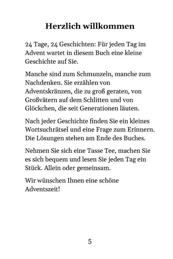 Buchseite 5: Begrüßung