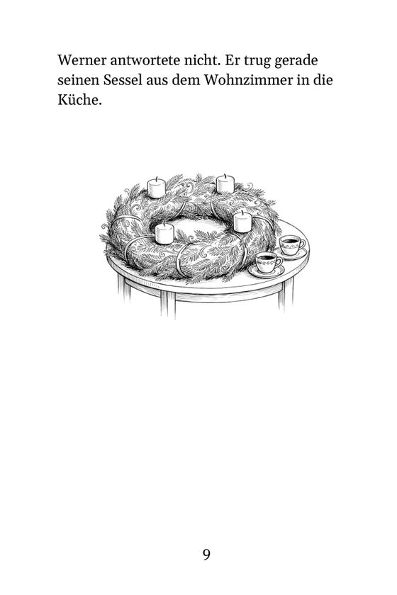 Buchseite 9: Geschichte mit Zeichnung
